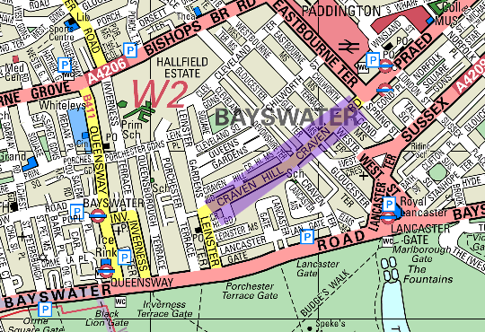 Escorts map for Craven hill and Craven road area. Asian Escorts London Escorts UK
